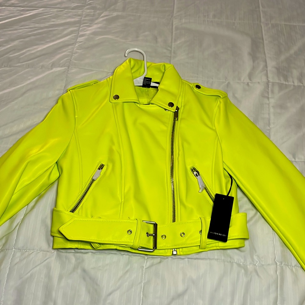 Neon Yellow Forever 21 Leather Jacket